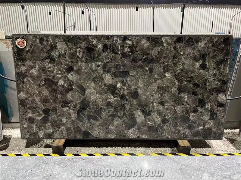 Smoke Quartz Grey Semiprecious Stone Slabs