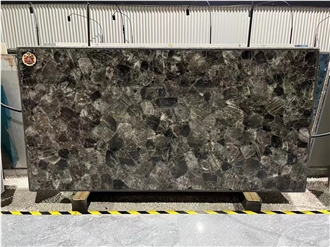 Smoke Quartz Grey Semiprecious Stone Slabs