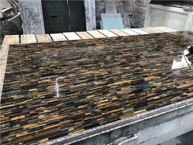 Tiger Eye Blue And Yellow Semiprecious Stone Slabs