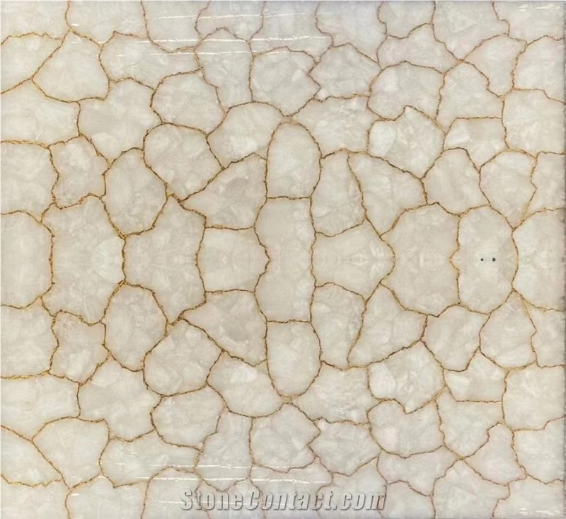 White Quartz Solid Surface Semiprecious Gemstone Table Tops