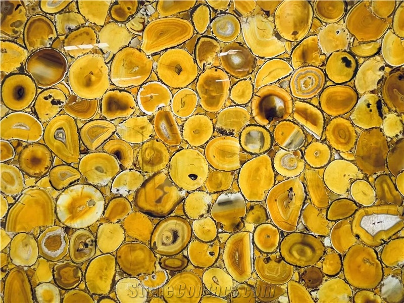 Yellow Agate  Semiprecious Stone Backlit Slabs
