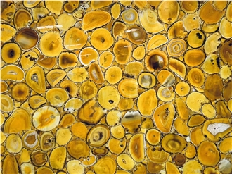 Yellow Agate  Semiprecious Stone Backlit Slabs