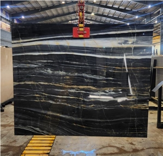 Black And Gold Crystalline Fusion  Marble Slabs
