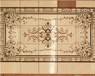 Beige Marble Floor Medallions
