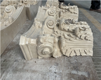 Marjan Beige Marble Column Tops