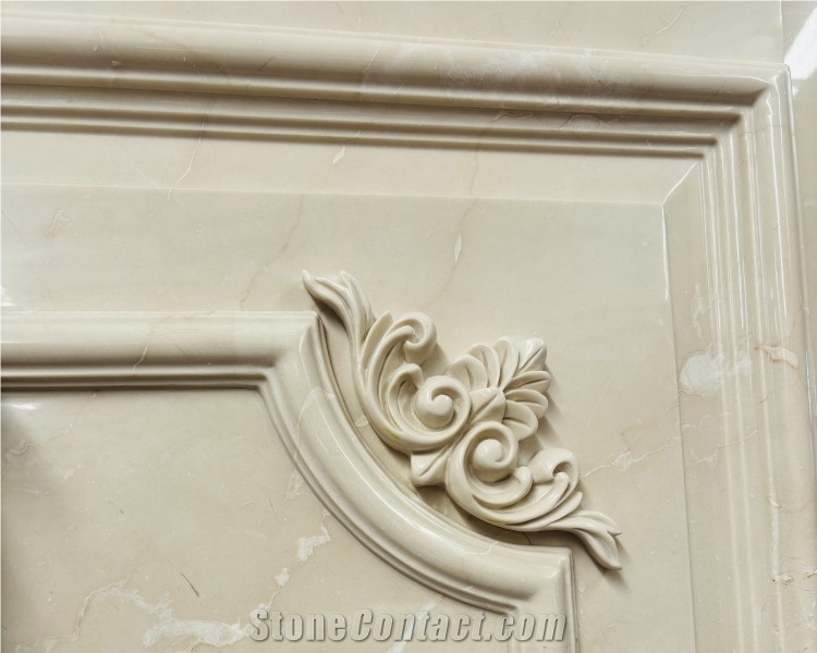 Marjan Beige Marble Column Tops
