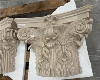 Marjan Beige Marble Column Tops