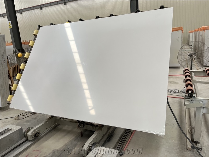 Artificial Pure White Marble Solid Surface Slabs