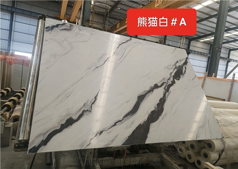 Panda White Marble Look Engineered Stone Slabs