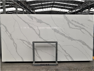 Polished Calacatta White Quartz Slabs