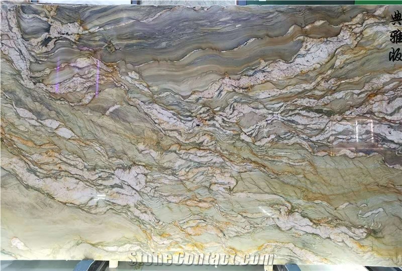 Gold Silk Quartzite Slabs
