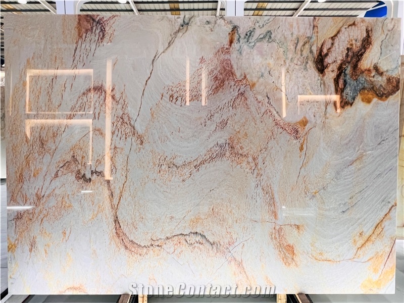 Rainbow Impression Quartzite Slabs