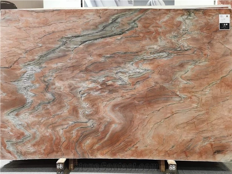 Revolution Wave Red Quartzite Slabs