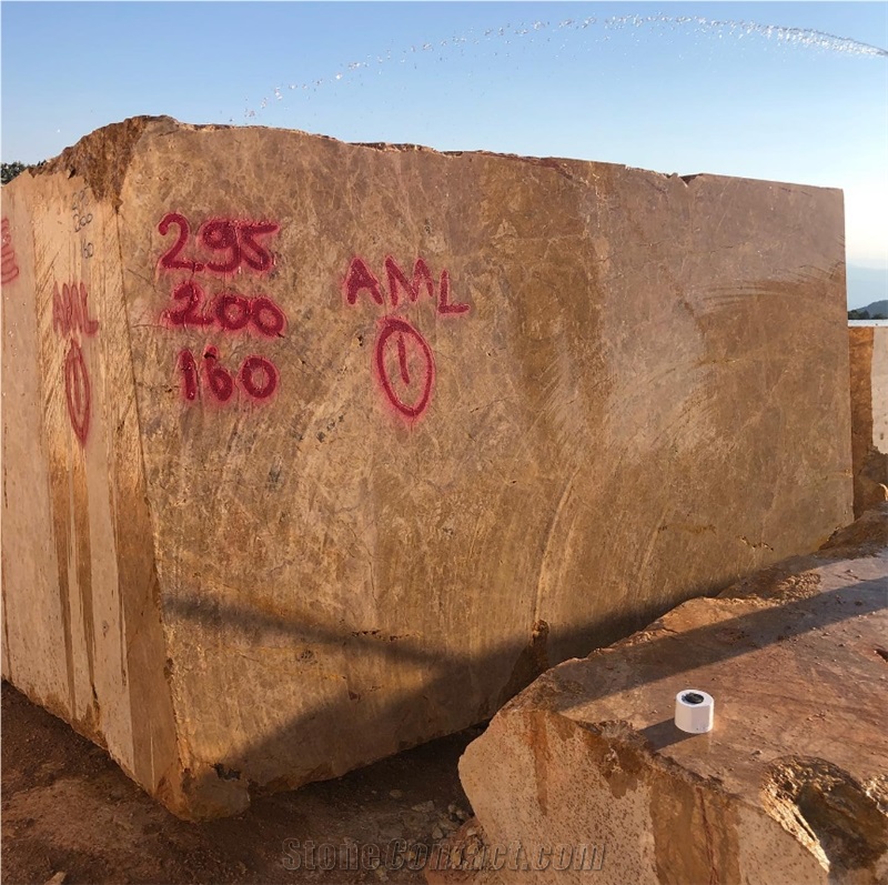 Golden Sunset Marble Block, Turkey Golden Marble