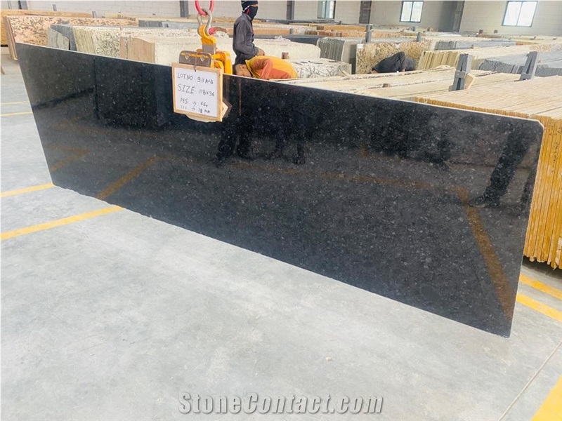 Ash Black Granite Polished Slabs