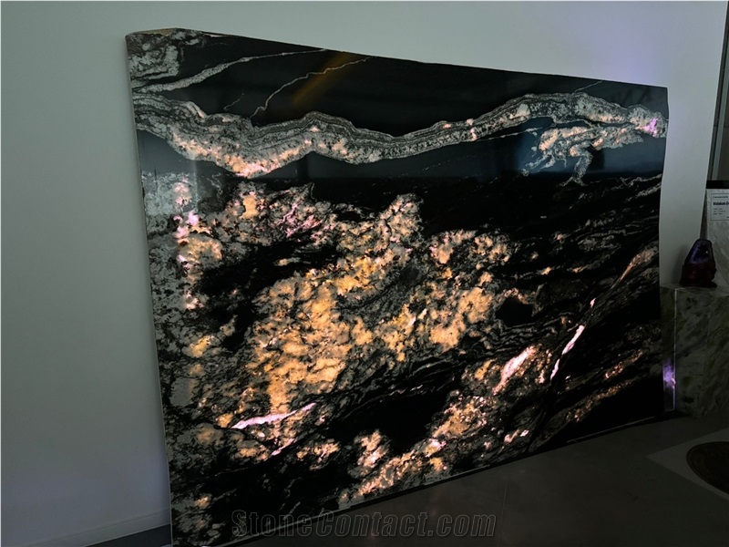 Bianco Black Granite Polished Slabs