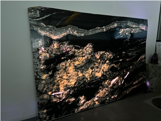 Bianco Black Granite Polished Slabs