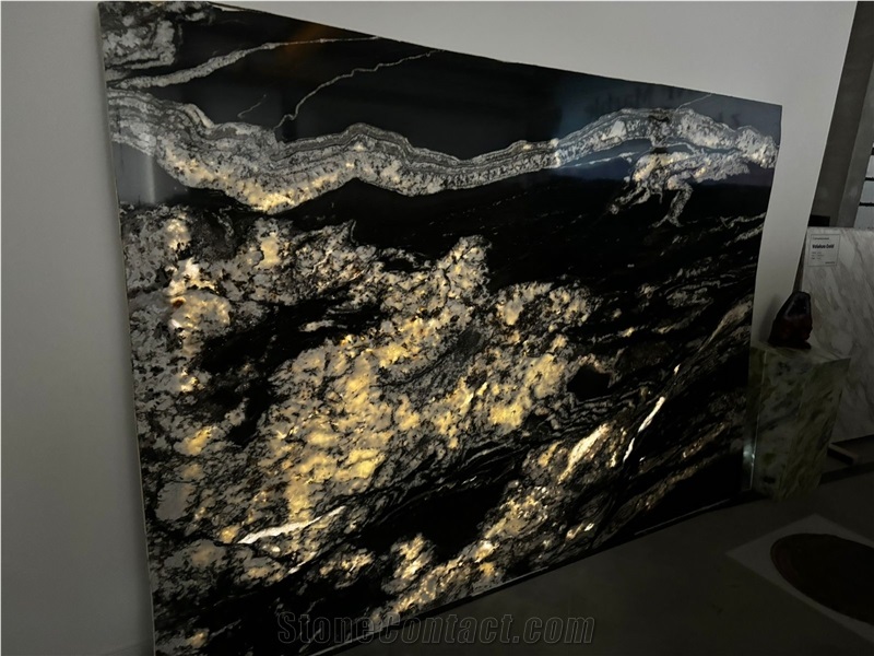 Bianco Black Granite Polished Slabs