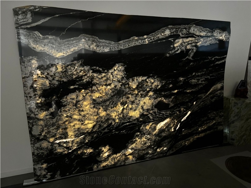 Bianco Black Granite Polished Slabs