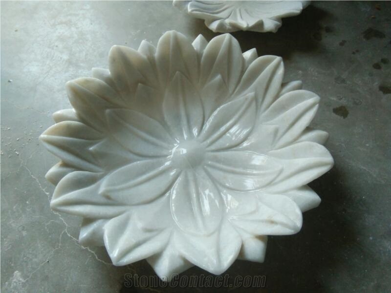 White Marble Flower Floaters Plates, Home Decor Products
