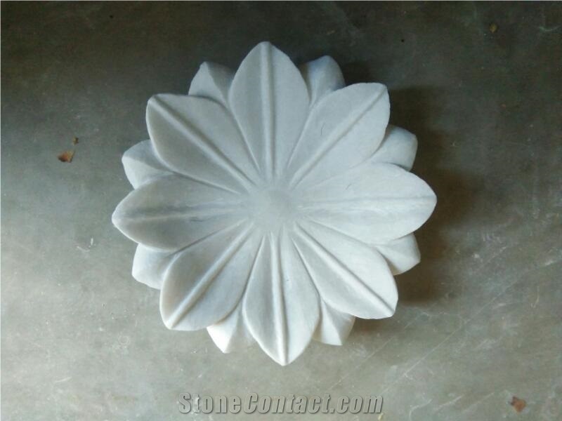 White Marble Flower Floaters Plates, Home Decor Products