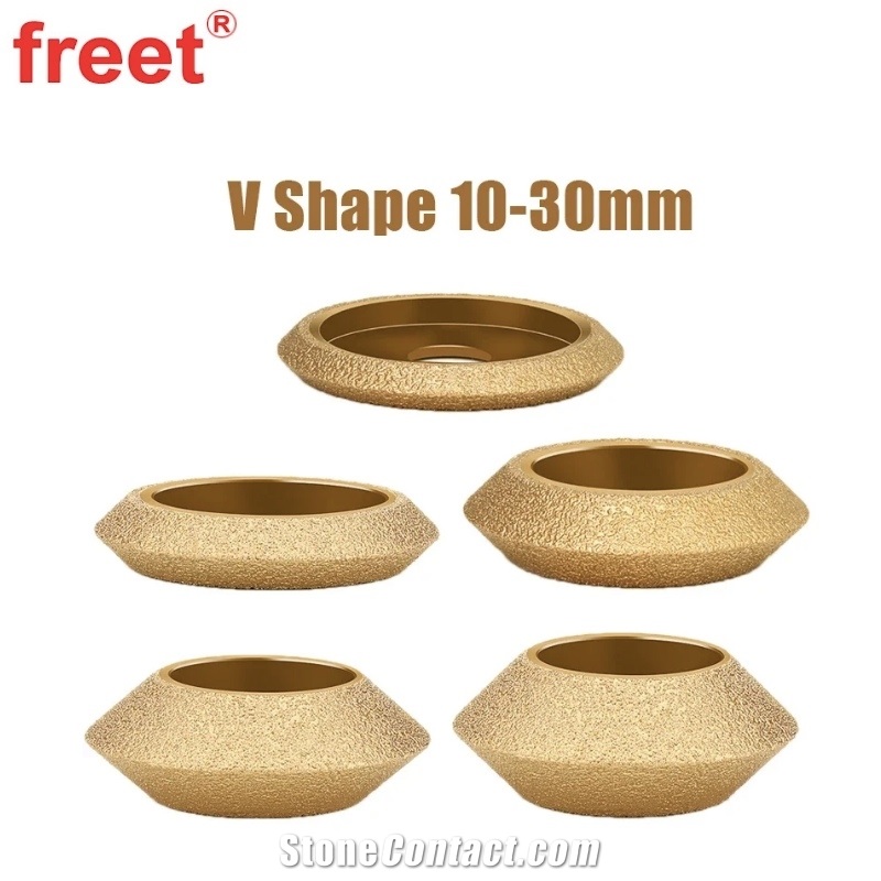 3-Inch With Bore 20Mm Diamond Brazed Stone Edging Wheel