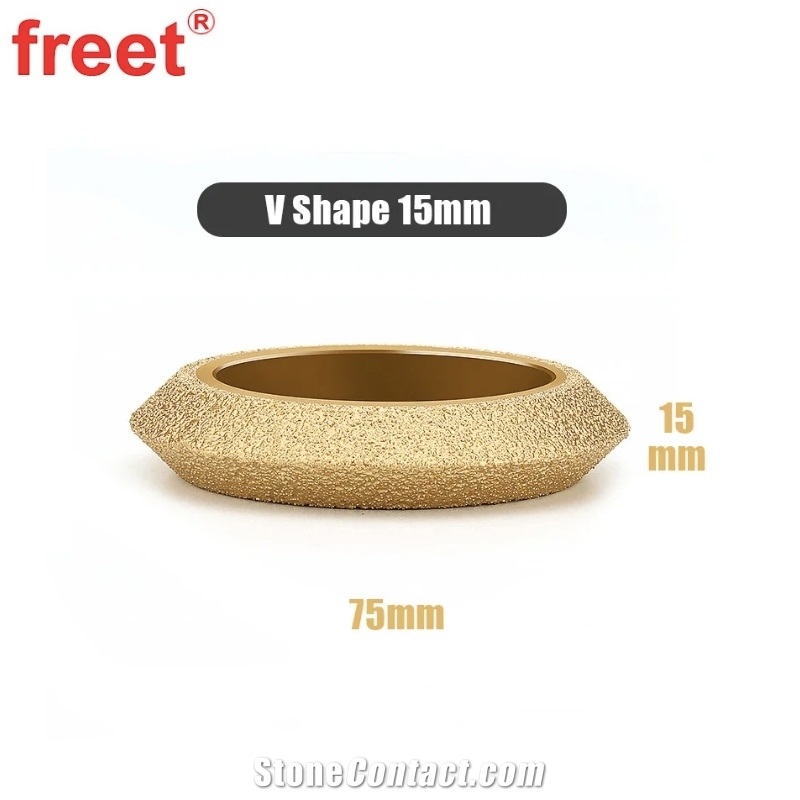 3-Inch With Bore 20Mm Diamond Brazed Stone Edging Wheel