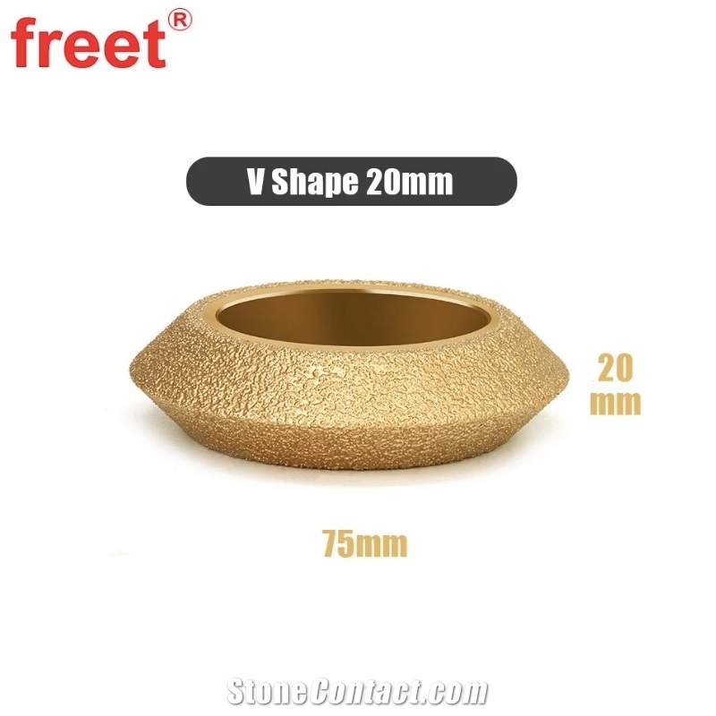 3-Inch With Bore 20Mm Diamond Brazed Stone Edging Wheel