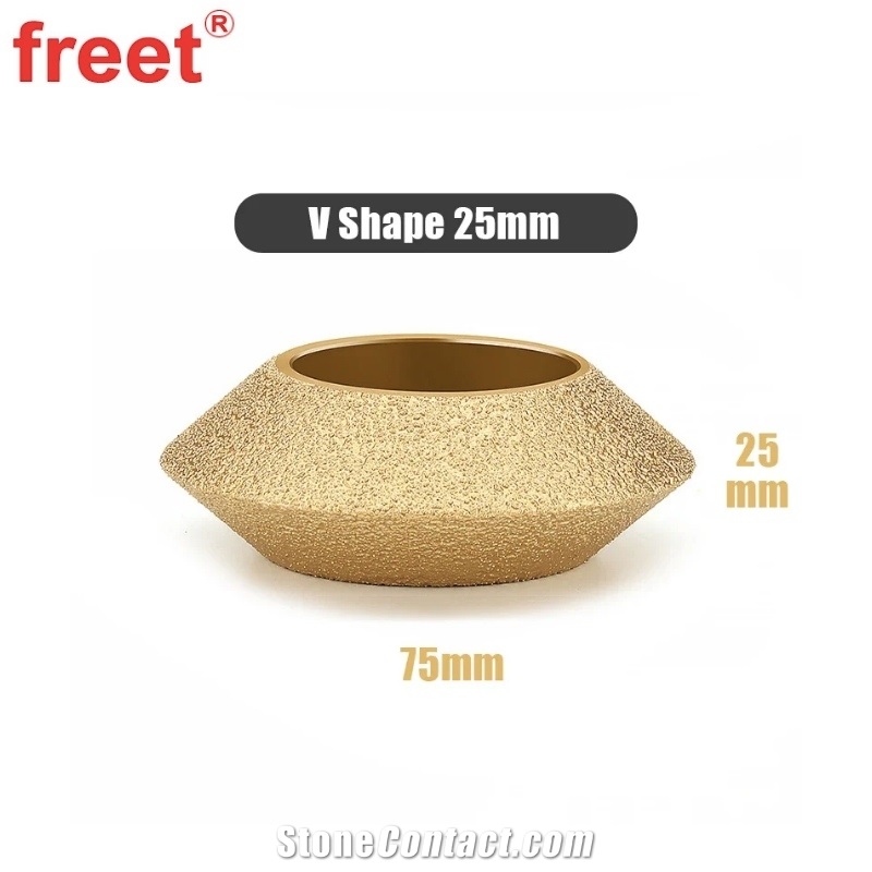 3-Inch With Bore 20Mm Diamond Brazed Stone Edging Wheel