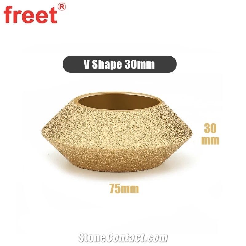 3-Inch With Bore 20Mm Diamond Brazed Stone Edging Wheel