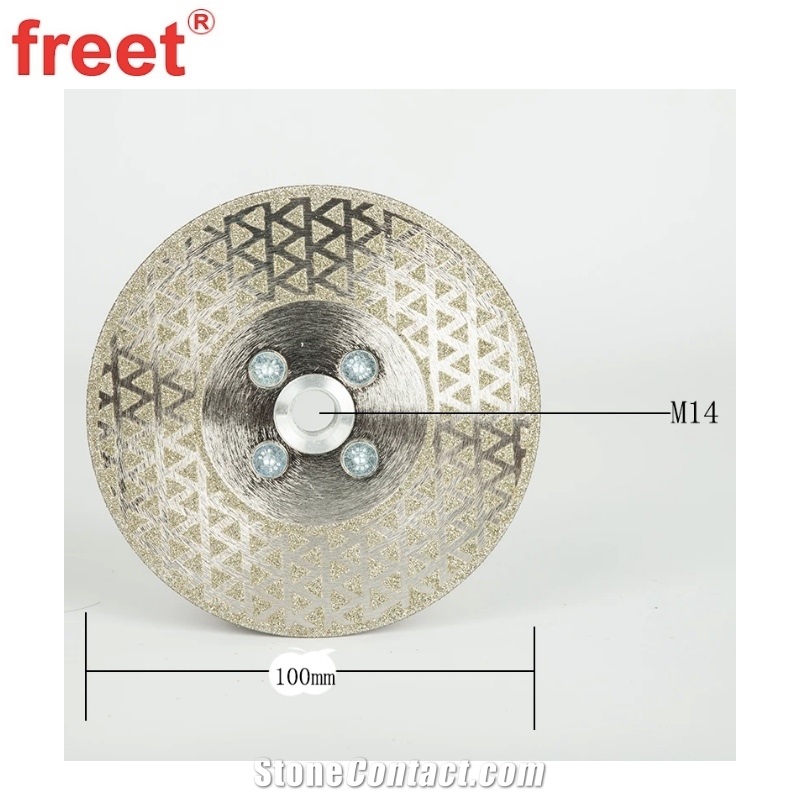 Marble Cut Disc Electroplated With M14 Flange
