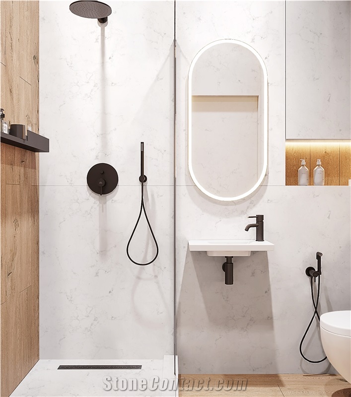 White Engineered Stone Slabs Pure White Snow White Artificial Stone Slabs