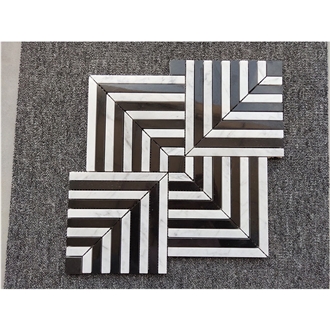 Maze Square Weave Marble Mosaic Tiles