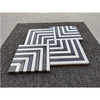 Maze Square Weave Marble Mosaic Tiles