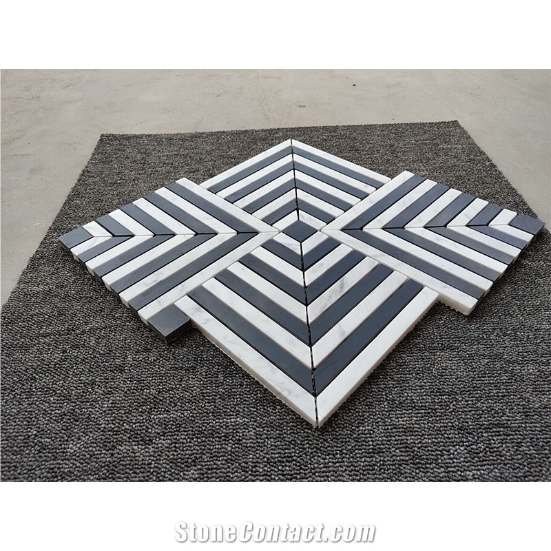 Maze Square Weave Marble Mosaic Tiles