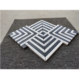 Maze Square Weave Marble Mosaic Tiles