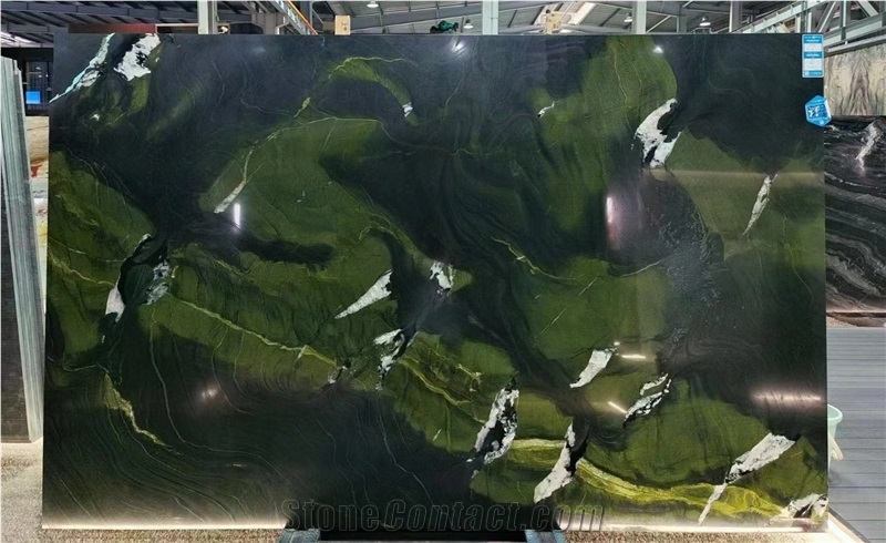 Brazil Green Quartzite Avocatus Slabs For Kitchen Counter