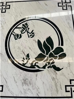 Inlay Marble Emperador Dark And Light Waterjet Medallions