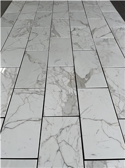 Italian White Marble Floor Tiles Calacatta Macchia Bath Tile
