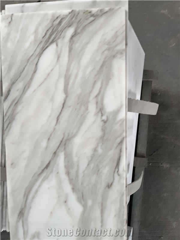 Italian White Marble Floor Tiles Calacatta Macchia Bath Tile
