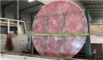 Rose Semiprecious Stone Rose Gemstone Round Table Tops