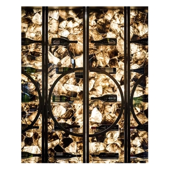 Smoky  Semi Precious Stone Wall Panel, Backlitt Smoky Wall