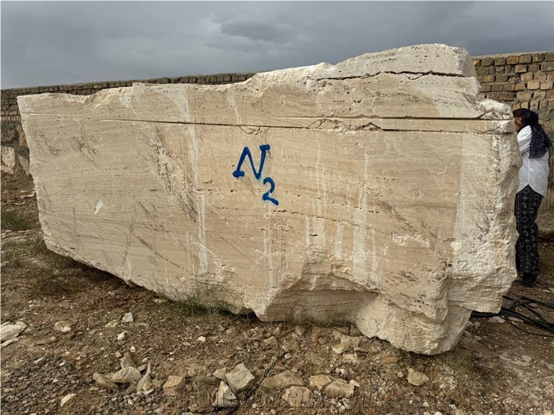 White Travertine Blocks