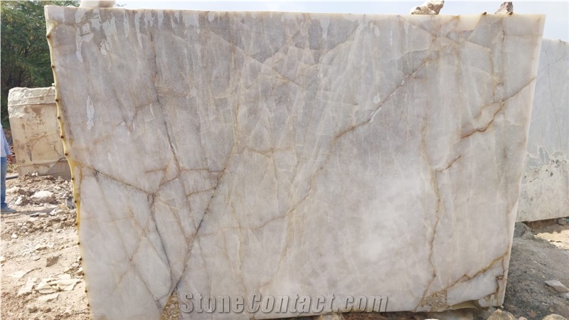 Crystallo White Quartzite Blocks, Indian Quartzite