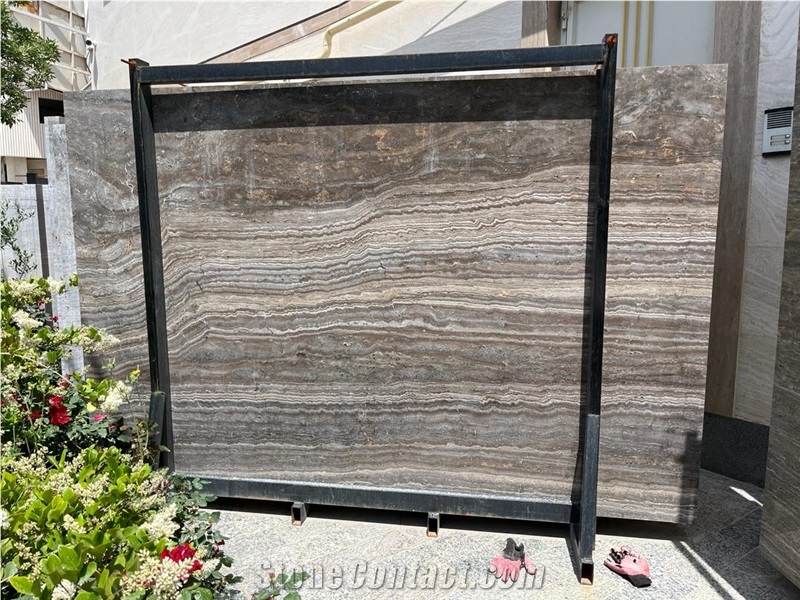 Brown Silver Travertine Blocks