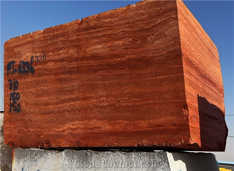 Red Travertine Blocks