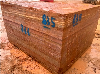 Red Travertine Blocks