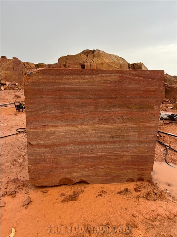 Red Travertine Blocks