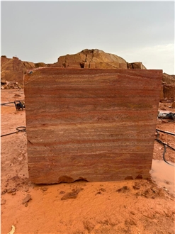 Red Travertine Blocks