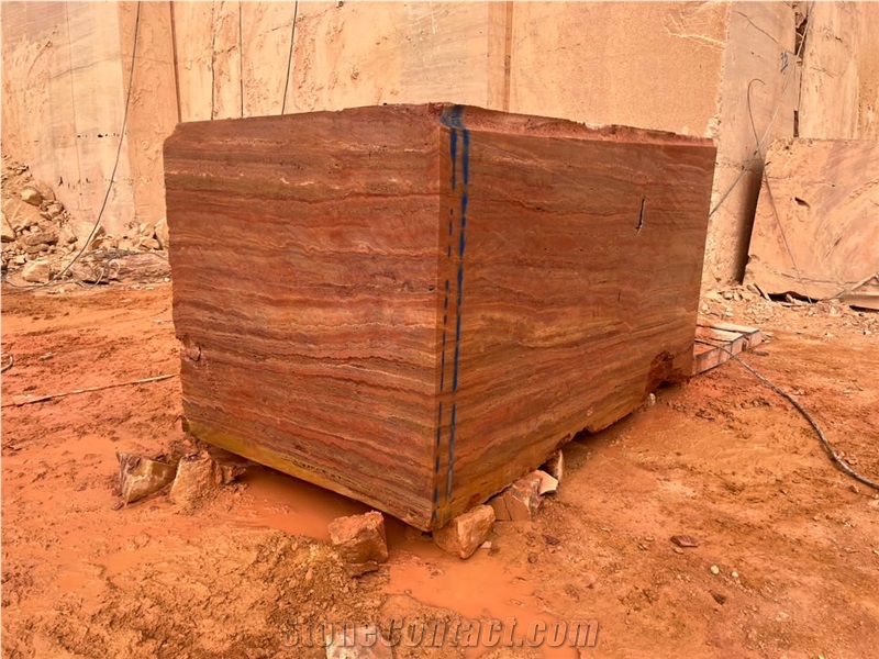 Red Travertine Blocks